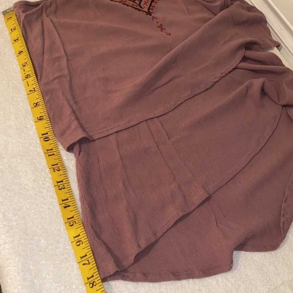 Knox Rose sleeveless blouse boho high/low embroidered tiered look size Small - Picture 3 of 7